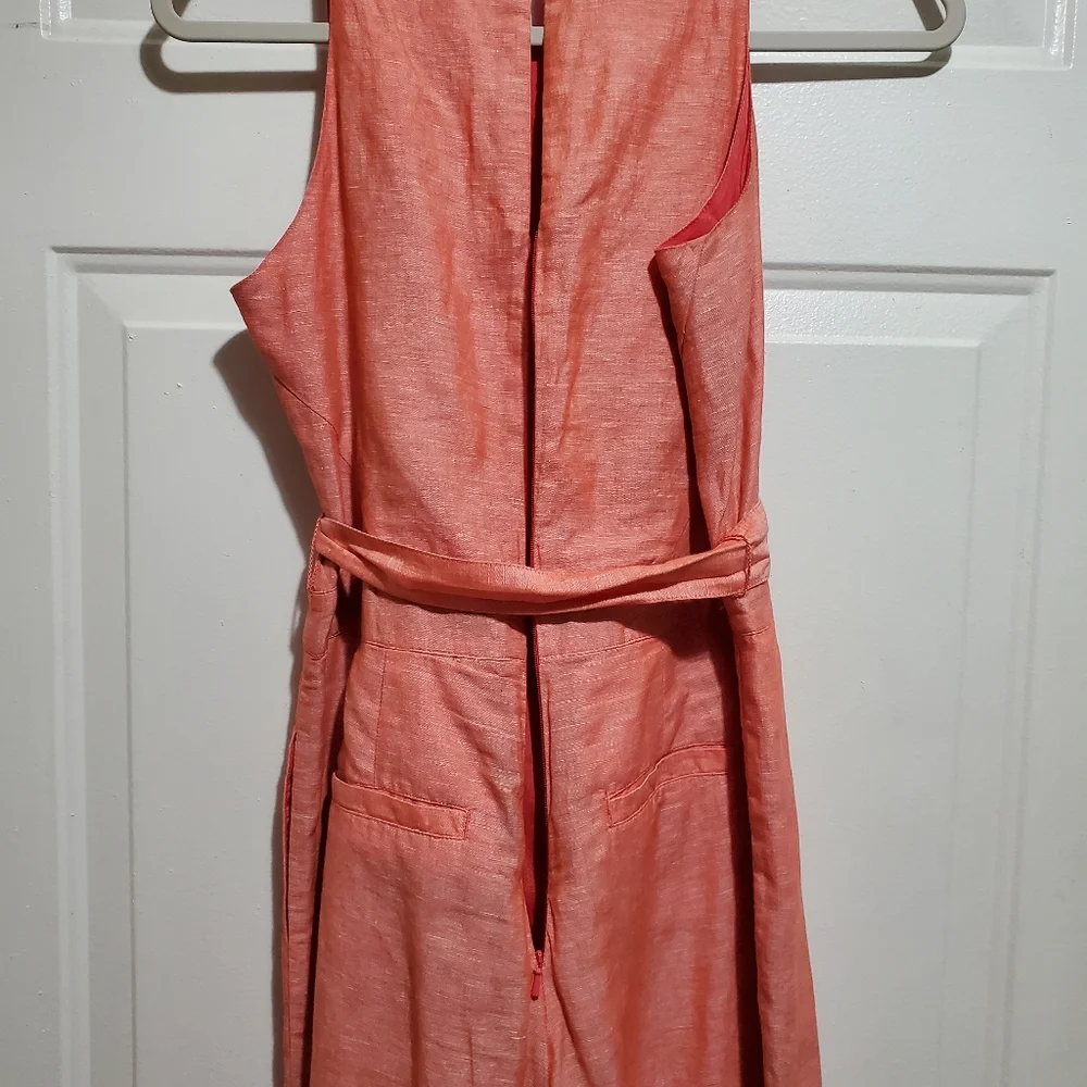 Banana Republic Linen Blend Sleeveless Cropped Wide Leg Jumpsuit Size 0